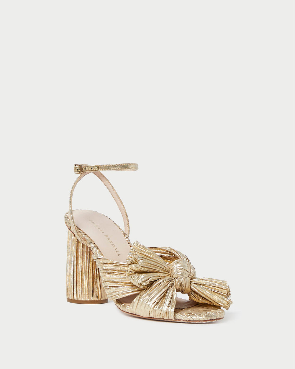 Loeffler Randall / Camellia Gold Pleated Bow Heel