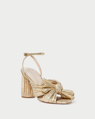 Loeffler Randall / Camellia Gold Pleated Bow Heel