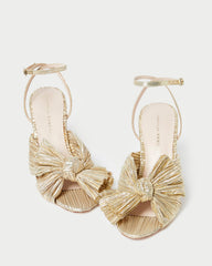 Loeffler Randall / Camellia Gold Pleated Bow Heel