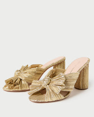 Loeffler Randall / Penny Gold Pleated Bow Heel