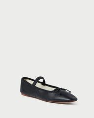 Loeffler Randall / Leonie Black Leather Ballet Flat