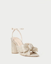Loeffler Randall / Camellia Platinum Pleated Bow Heel