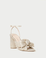 Loeffler Randall / Camellia Platinum Pleated Bow Heel