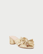 Loeffler Randall / Emilia Gold Pleated Bow Heel