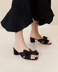 Loeffler Randall / Emilia Black Pleated Bow Heel