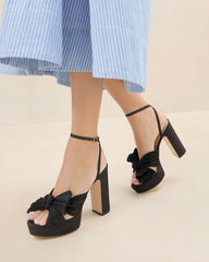 Loeffler Randall / Natalia Black Platform Bow Heel