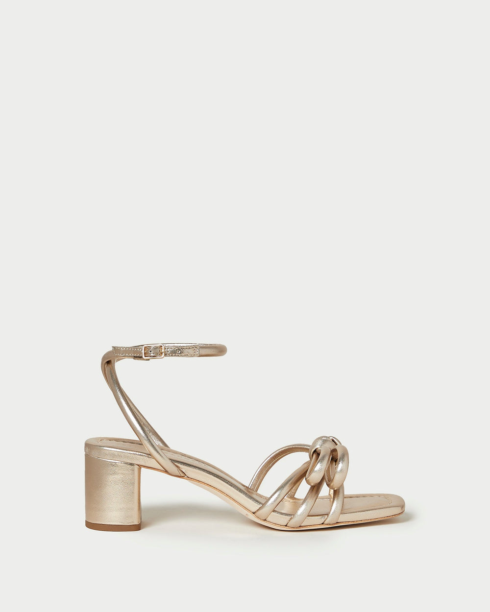 Loeffler Randall / Mikel Champagne Bow Mid-Heel Sandal