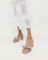 Loeffler Randall / Mikel Cappuccino Bow Mid-Heel Sandal