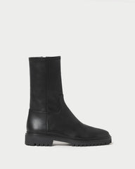 Loeffler Randall / Danny Black Leather Lug Boot