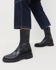 Loeffler Randall / Danny Black Leather Lug Boot