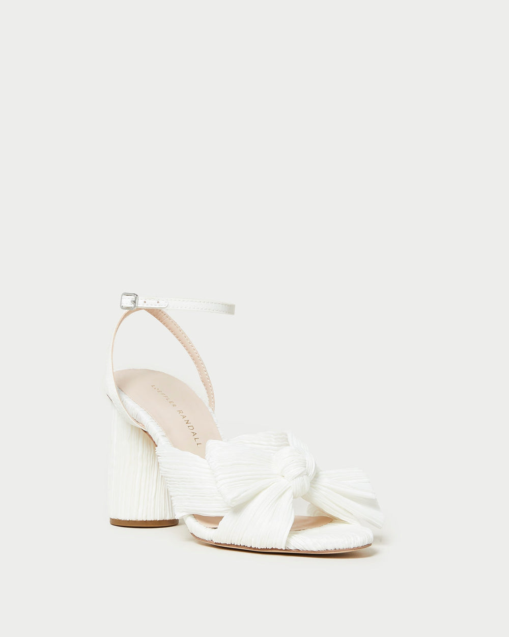 Loeffler Randall / Camellia White Pleated Bow Heel