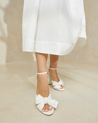 Loeffler Randall / Camellia White Pleated Bow Heel