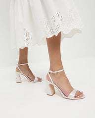 Loeffler Randall / Malia Cream Curved-Heel Sandal