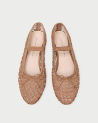 Loeffler Randall / Leonie Brown Crochet Ballet Flat