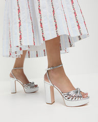 Loeffler Randall / Rivka Silver Knot Platform Sandal