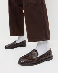 Loeffler Randall / Rachel Espresso Woven Leather Loafer