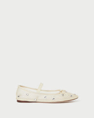 Loeffler Randall / Leonie Cream/Crystal Ballet Flat