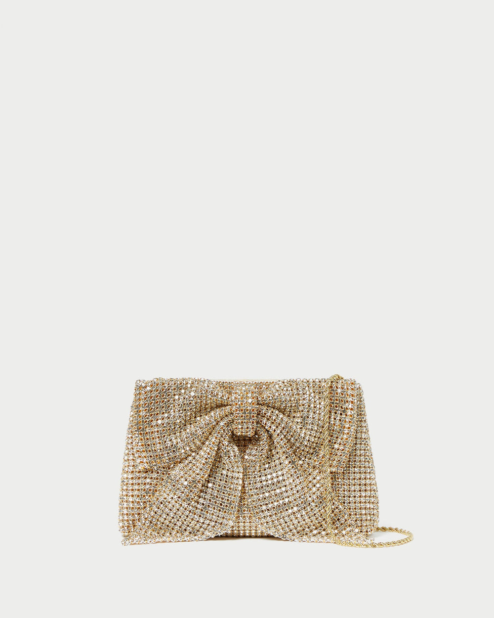 Loeffler Randall / Jolene Gold Diamanté Bow Clutch