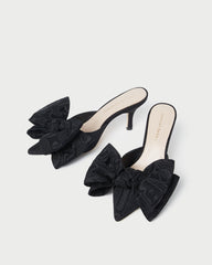 Loeffler Randall / Margot Black Moiré Bow Mule