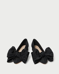 Loeffler Randall / Noa Black Moiré Bow Flat