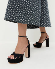 Loeffler Randall / Rivka Black Suede Platform Sandal