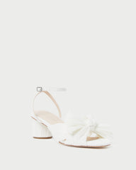 Loeffler Randall / Dahlia White Pleated Bow Heel
