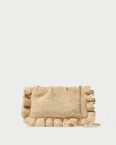 Loeffler Randall / Mavis Natural Raffia Ruffle Clutch