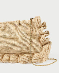 Loeffler Randall / Mavis Natural Raffia Ruffle Clutch