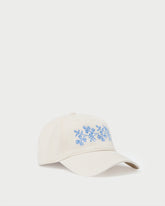 Loeffler Randall / Cairo Natural/Blue Embroidered Cap