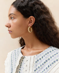 Loeffler Randall / Atticus Gold Twisted Hoop Earrings