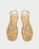 Loeffler Randall / Noor Gold Leather Flat Sandal