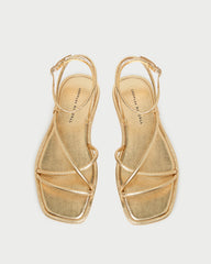 Loeffler Randall / Noor Gold Leather Flat Sandal