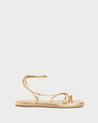 Loeffler Randall / Noor Gold Leather Flat Sandal