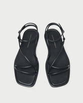 Loeffler Randall / Noor Black Leather Flat Sandal
