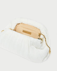 Loeffler Randall / Bailey White Pleated Dome Clutch