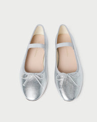 Loeffler Randall / Leonie Silver Leather Ballet Flat