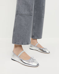 Loeffler Randall / Leonie Silver Leather Ballet Flat