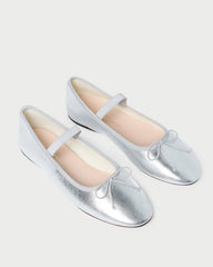 Loeffler Randall / Leonie Silver Leather Ballet Flat