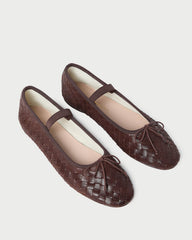 Loeffler Randall / Leonie Espresso Woven Ballet Flat