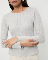 Loeffler Randall / Lolo Pointelle Long-Sleeve Tee
