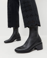 Loeffler Randall / Roxy Black Leather Ankle Bootie