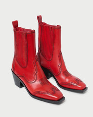 Loeffler Randall / Agnes Red Leather Western Boot