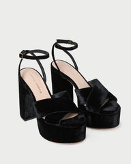 Loeffler Randall / Loretta Black Velvet Platform Sandal