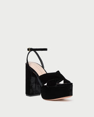 Loeffler Randall / Loretta Black Velvet Platform Sandal