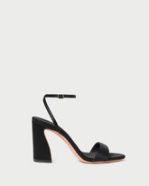 Loeffler Randall / Malia Black Satin Curved-Heel Sandal