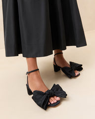 Loeffler Randall / Carmen Black Moiré Bow Sandal