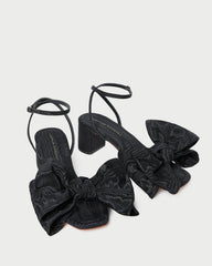 Loeffler Randall / Carmen Black Moiré Bow Sandal