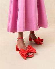 Loeffler Randall / Carmen Red Moiré Bow Sandal