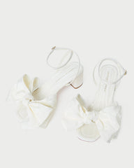 Loeffler Randall / Carmen Cream Moiré Bow Sandal