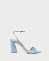 Loeffler Randall / Malia Blue Satin Curved-Heel Sandal